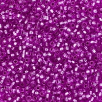 John Bead Czech Glass Seed Beads 10/0 (24g) Silver-lined Hot Pink Bead