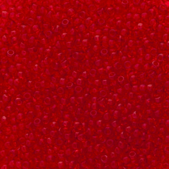 John Bead Czech Glass Seed Beads 10/0 (24g) Transparent Ruby Bead