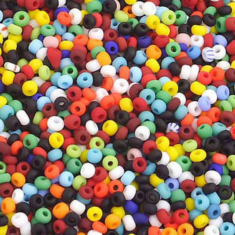 John Bead Czech Glass Seed Beads 10/0 (500g) Opaque Matte Assorted Multicolor