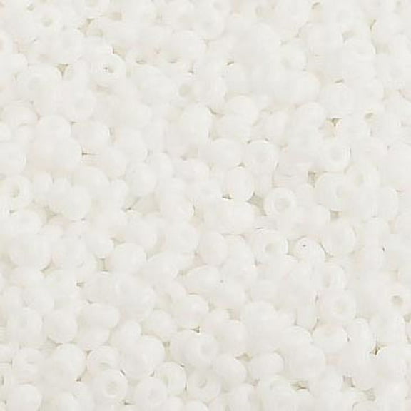 John Bead Czech Glass Seed Beads 10/0 (500g) Opaque White Bead