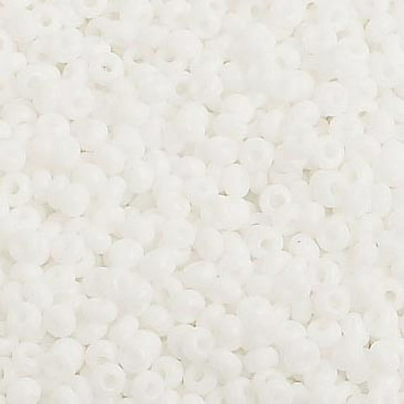John Bead Czech Glass Seed Beads 10/0 (500g) Opaque White Bead