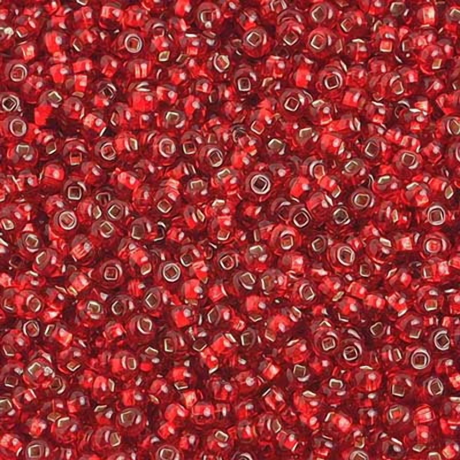 John Bead Czech Glass Seed Beads 10/0 (500g) Silverlined Light Red Bead