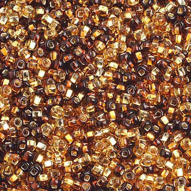 John Bead Czech Glass Seed Beads 10/0 (500g) Silverlined Topaz Mix Bead