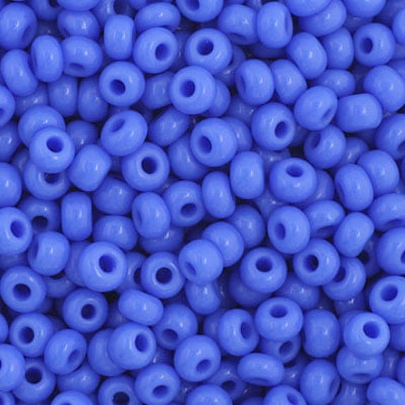 John Bead Czech Glass Seed Beads 11/0 (250g) Opaque Blue Bead