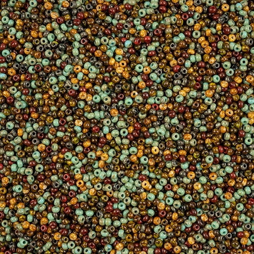 John Bead Czech Glass Seed Beads 11/0 (250g) Opaque Travertine Mix Loose Bead
