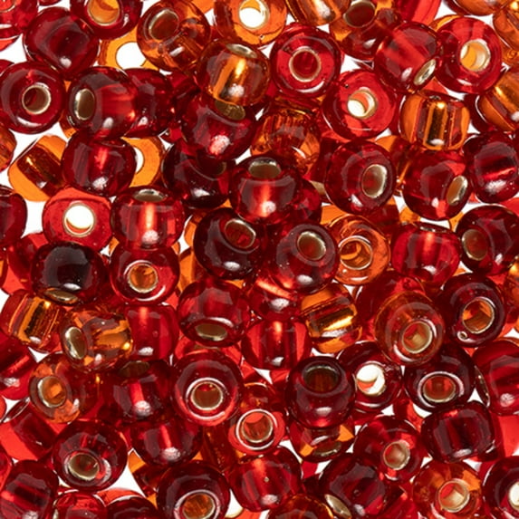 John Bead Czech Glass Seed Beads 2/0 (22g) Ruby Silver Lined Bead