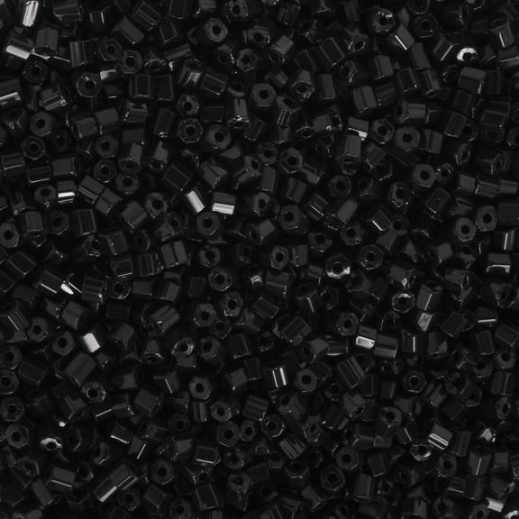 John Bead Czech Glass Seed Beads 2/0 (24g) Cut Opaque Black Bead for Jewelry Making