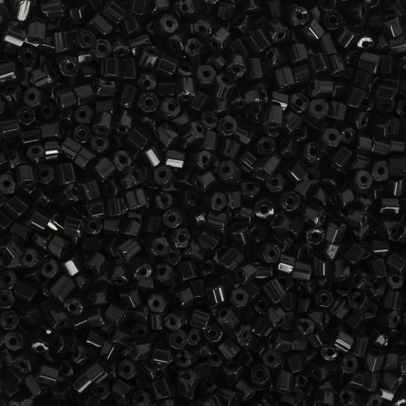 John Bead Czech Glass Seed Beads 2/0 (24g) Cut Opaque Black Bead for Jewelry Making