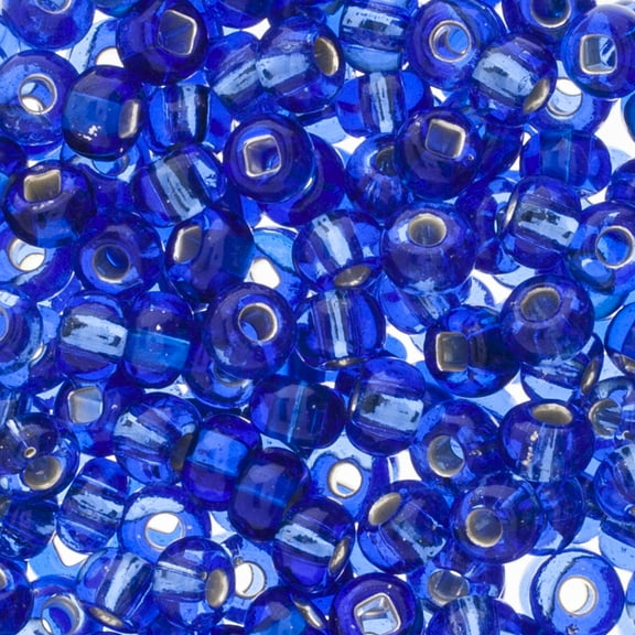 John Bead Czech Glass Seed Beads 2/0 (24g) Silver Lined Cobalt