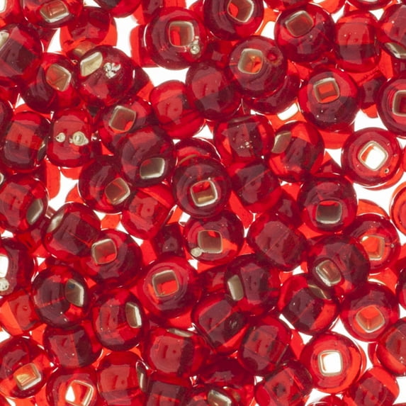John Bead Czech Glass Seed Beads 2/0 (24g) Silver Lined Ruby Bead