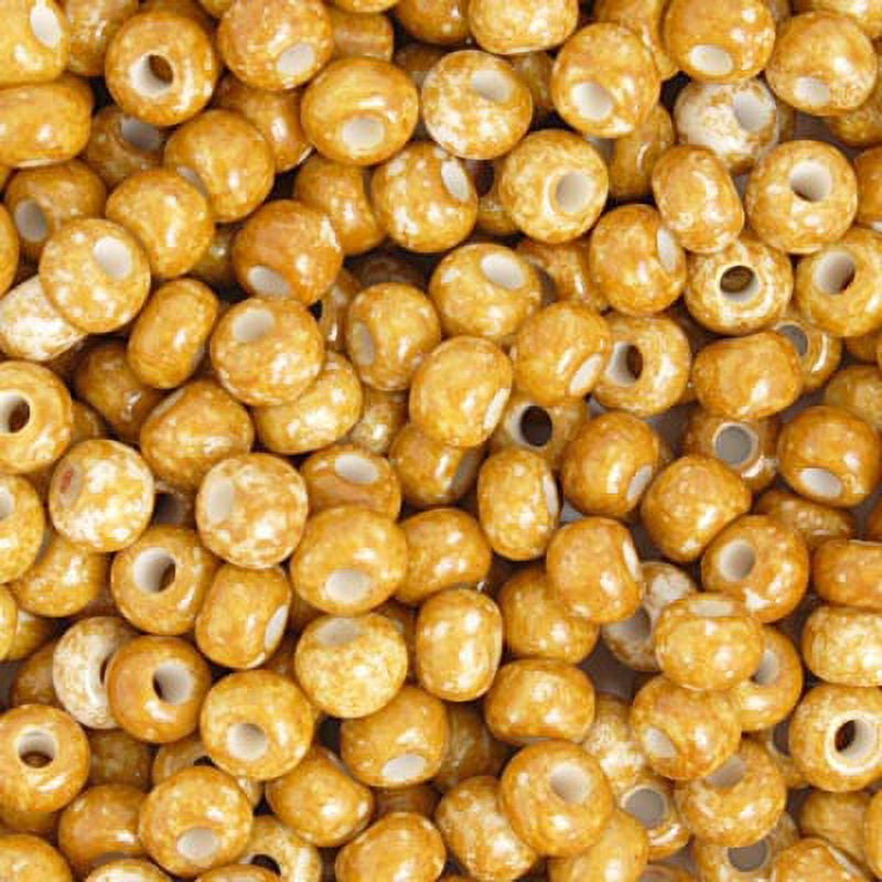 John Bead Czech Glass Seed Beads 6/0 (500g) Opaque Speckled Brown Bead