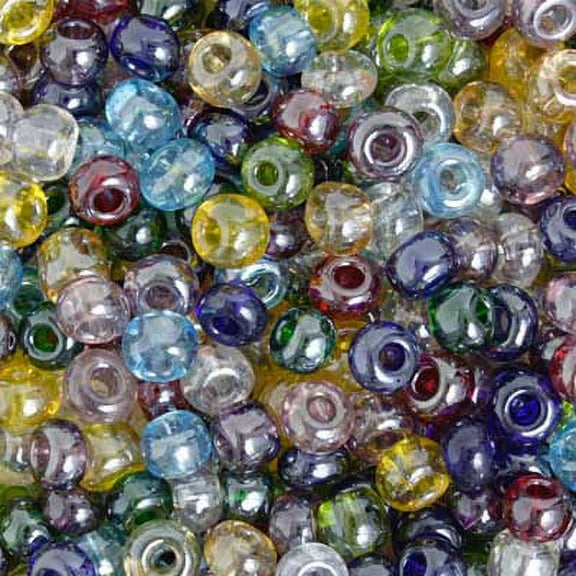 John Bead Czech Glass Seed Beads 2/0 (500g) Transparent Luster Multicolored Bead