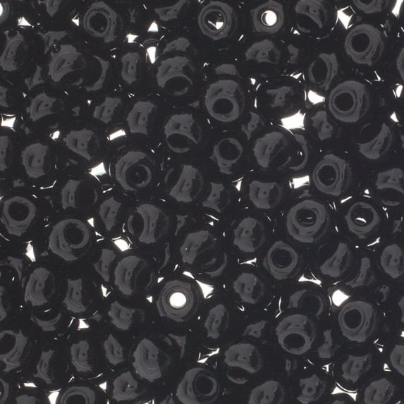 John Bead Czech Glass Seed Beads 4/0 (24g) Black Bead