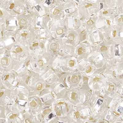 John Bead Czech Glass Seed Beads 4/0 (500g) Silverlined Crystal Clear Bead