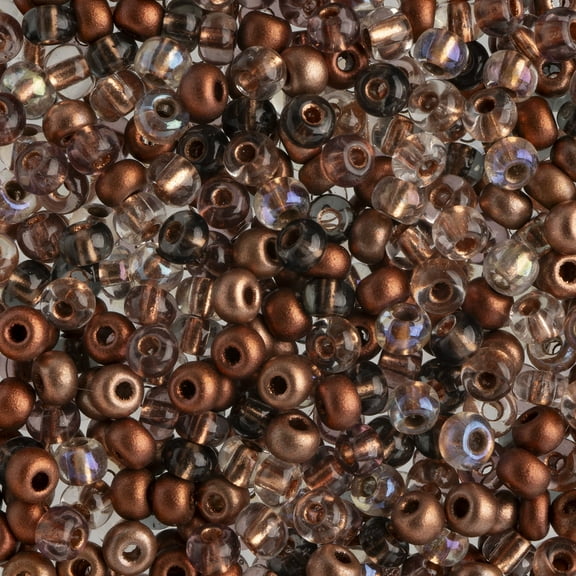 John Bead Czech Glass Seed Beads 6/0 (100g) Copper Mega Mix Bead