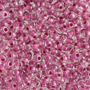 John Bead Czech Glass Seed Beads 6/0 100g Fuchsia Crystal Lined Crystal Beads for DIY Art Crafts Jewelry Bracelets Necklaces Earrings Making