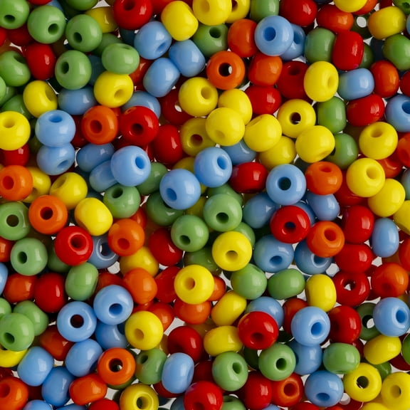 John Bead Czech Glass Seed Beads 6/0 (100g) Opaque Multi Bead