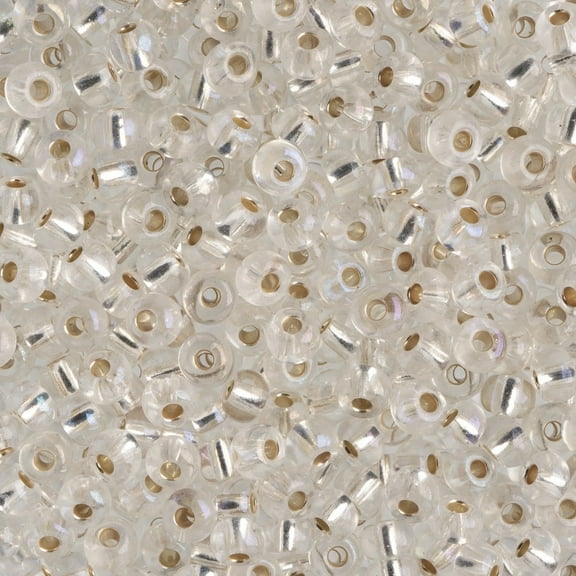 John Bead Czech Glass Seed Beads 6/0 (100g) Silverlined Crystal Rainbow Bead