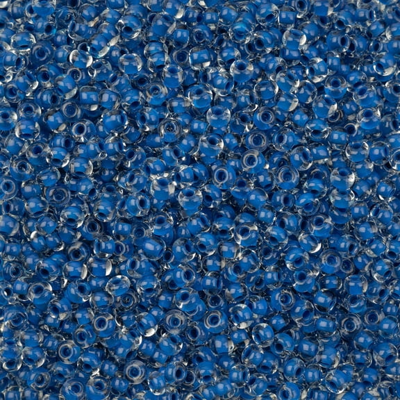 John Bead Czech Glass Seed Beads 6/0 (22g) Crystal Lined Terra Intensive Blue Bead for Jewelry Bracelet Necklaces DIY Art Craft Making