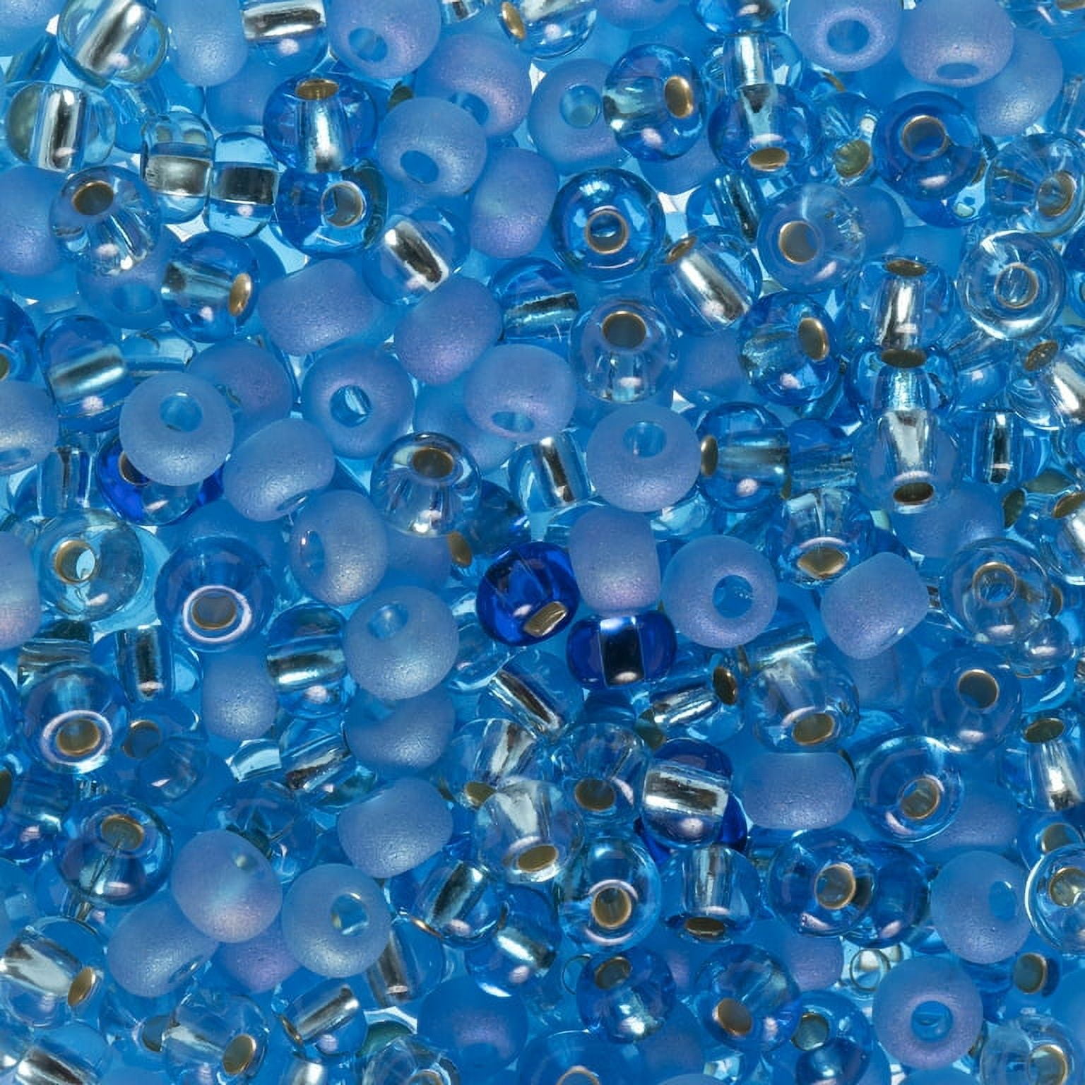 John Bead Czech Glass Seed Beads 6/0 Aqua Mix, 23g Vial for