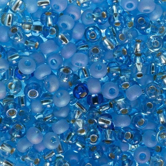 John Bead Czech Glass Seed Beads 6/0 (23g) Aqua Mix Bead