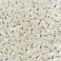 John Bead Czech Glass Seed Beads 6/0 (23g) Crystal Silver Lined Bead
