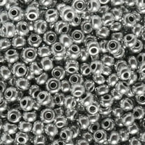 John Bead Czech Glass Seed Beads 6/0 (23g) Metallic Silver Bead