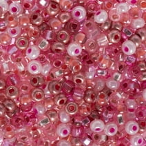 John Bead Czech Glass Seed Beads 6/0 (23g) Neon Pink Mix Bead for Jewelry Making