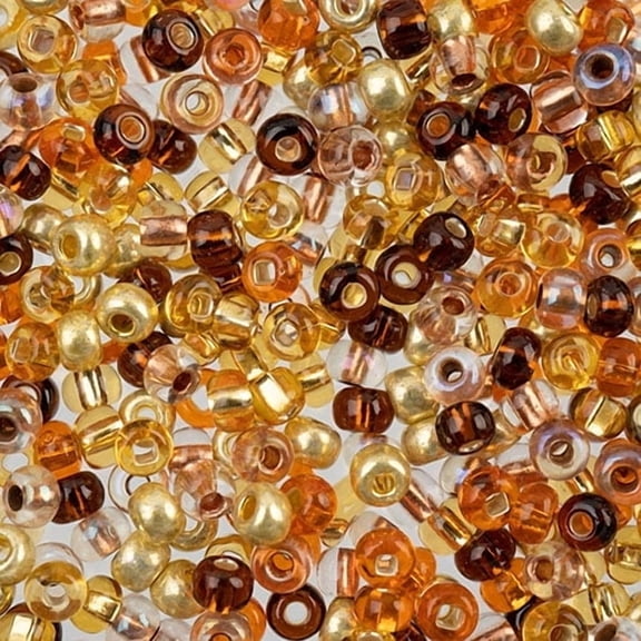John Bead Czech Glass Seed Beads 6/0 (23g) Royal Topaz Mix Bead