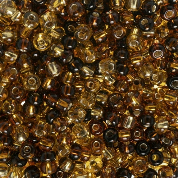 John Bead Czech Glass Seed Beads 6/0 (23g) Topaz Silver Lined Mix Bead