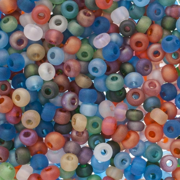 John Bead Czech Glass Seed Beads 6/0 (24g) Assorted Transparent Matte Bead