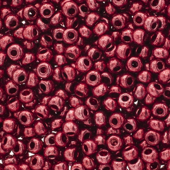 John Bead Czech Glass Seed Beads 6/0 (24g) Metallic Red Bead