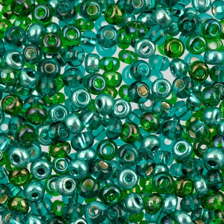 John Bead Czech Glass Seed Beads 6/0 (24g) Peppermint Mix Bead