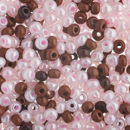 John Bead Czech Glass Seed Beads 6/0 (24g) Strawberry Fudge Mix