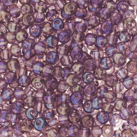 John Bead Czech Glass Seed Beads 6/0 (24g) Transparent Amethyst AB Bead