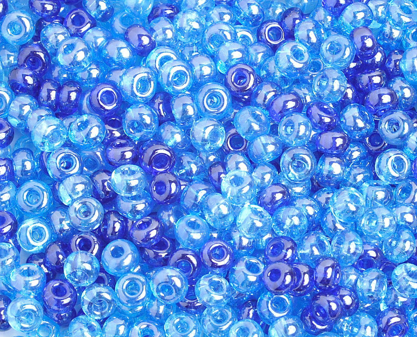 John Bead Czech Glass Seed Beads 6/0 (500g) Aqua Luster Mix Blue Bead