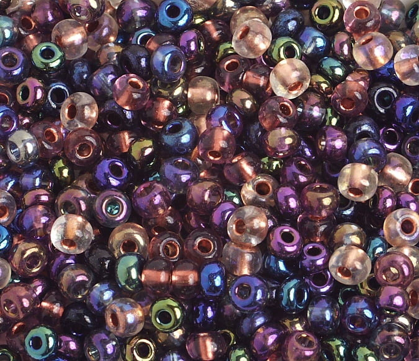 John Bead Czech Glass Seed Beads 6/0 (500g) Metallic Iridescent Multicolored Bead