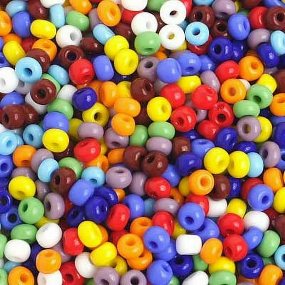 John Bead Czech Glass Seed Beads 6/0 (500g) Assorted Opaque Multicolored Bead
