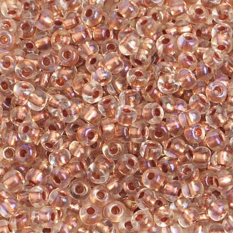 John Bead Czech Glass Seed Beads 6/0 (500g) Copperline Crystal AB Bead