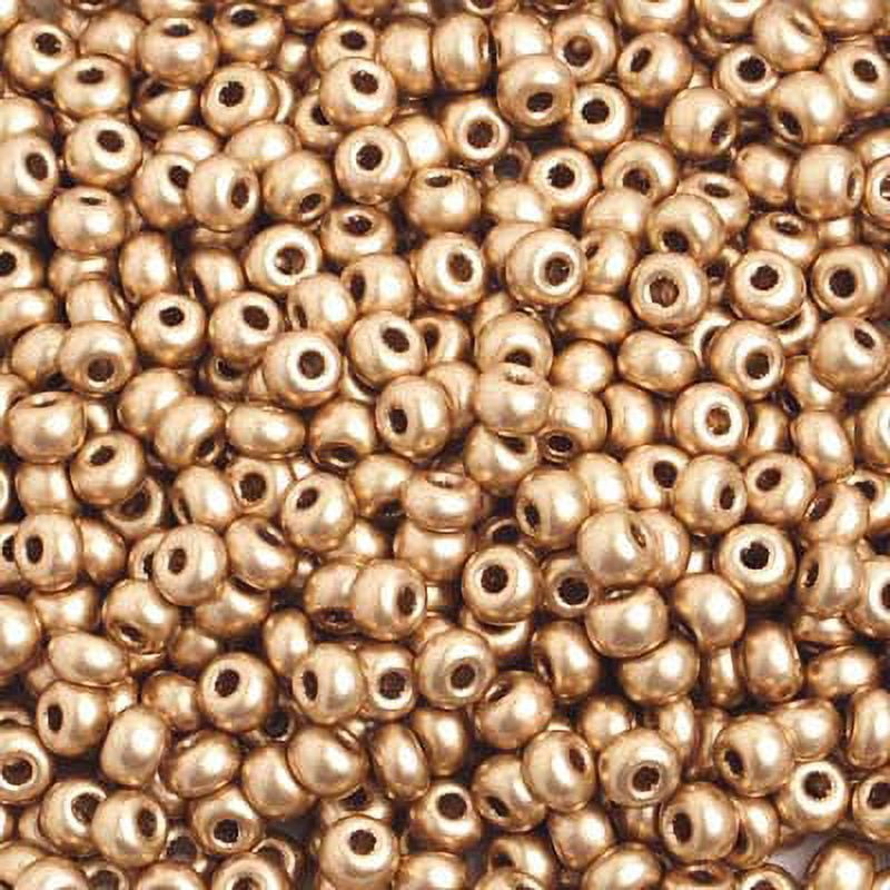John Bead Czech Glass Seed Beads 6/0 (500g) Matte Gold Bead