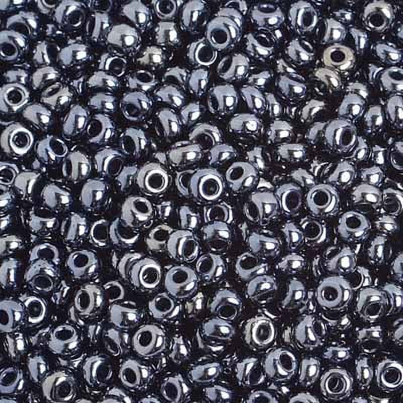 John Bead Czech Glass Seed Beads 6/0 (500g) Metallic Gunmetal Bead