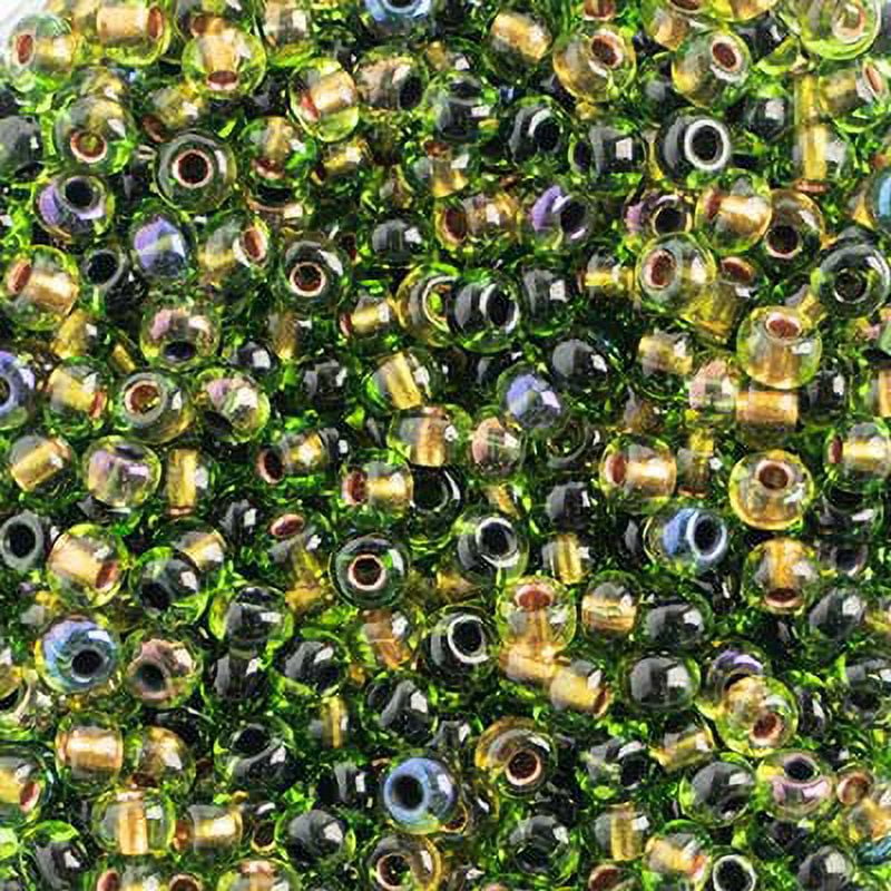 John Bead Czech Glass Seed Beads 6/0 (500g) Mix Copperline Blackline Green Bead