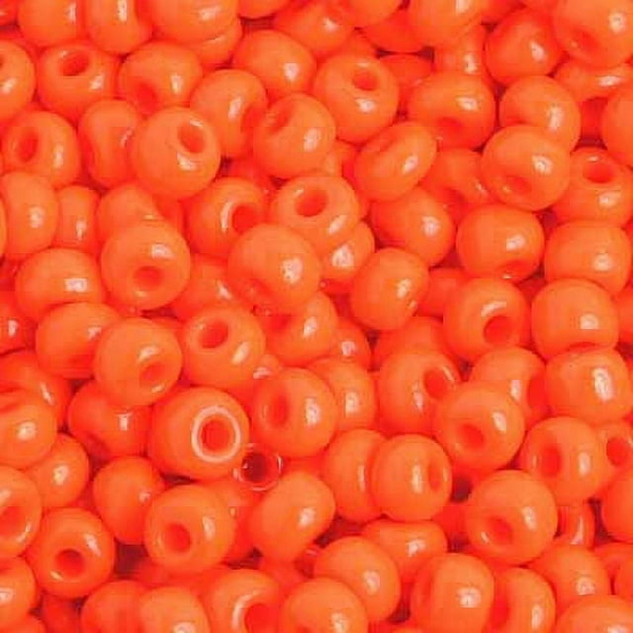 John Bead Czech Glass Seed Beads 6/0 (500g) Opaque Orange Bead
