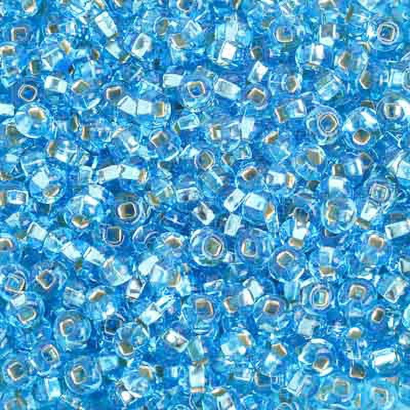 John Bead Czech Glass Seed Beads 6/0 (500g) Silver Lined Aqua Bead