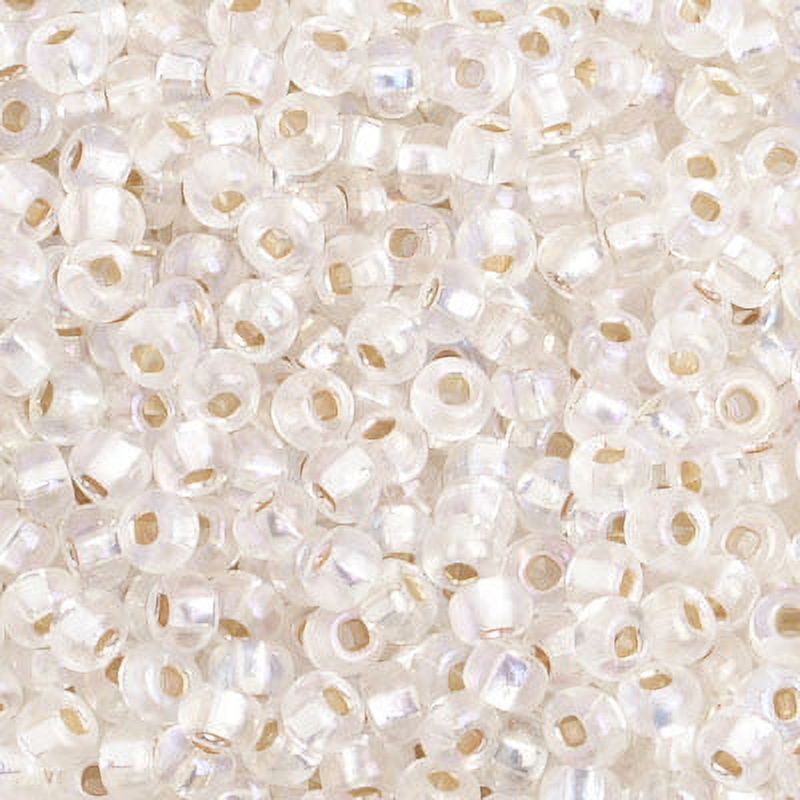 John Bead Czech Glass Seed Beads 6/0 (500g) Silver Lined Crystal Rainbow Bead