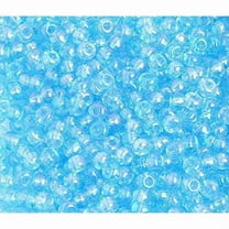 John Bead Czech Glass Seed Beads 6/0 (500g) Transparent Aqua Iris Bead