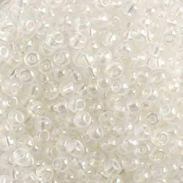 John Bead Czech Glass Seed Beads 6/0 (500g) Transparent Crystal Iris Bead