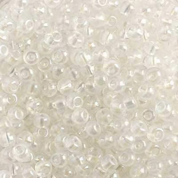 John Bead Czech Glass Seed Beads 6/0 (500g) Transparent Crystal Iris Bead