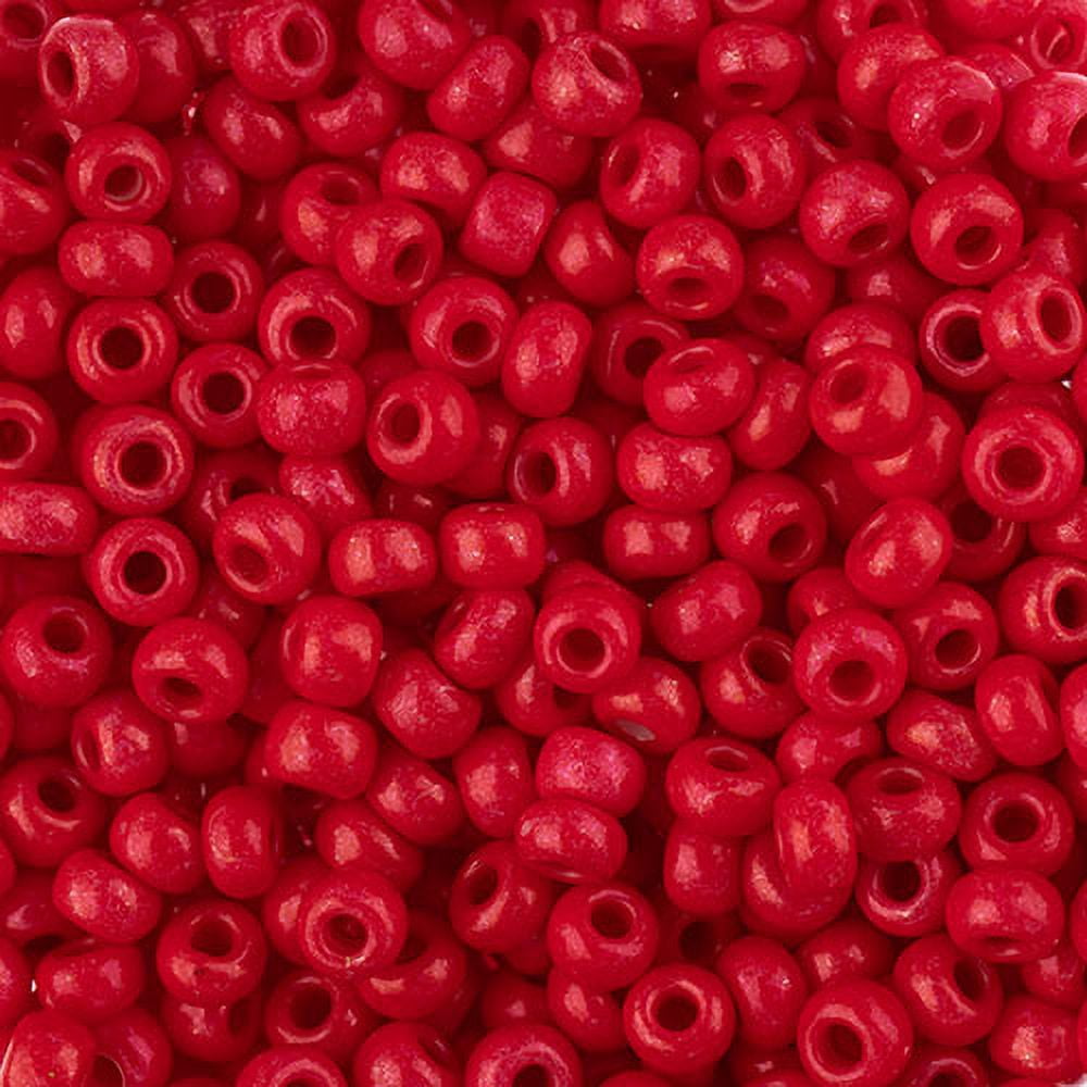 John Bead Czech Glass Seed Beads 8/0 (22g) Terra Intensive Red ...