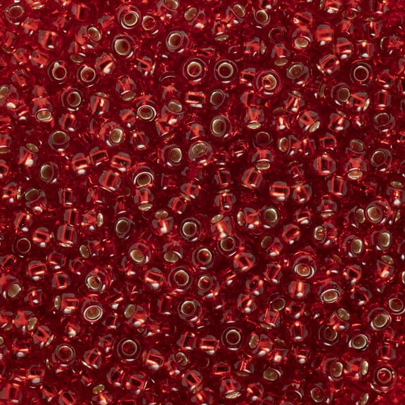 John Bead Czech Glass Seed Beads 8/0 (23g) Ruby Silver Lined Bead for Jewelry Making
